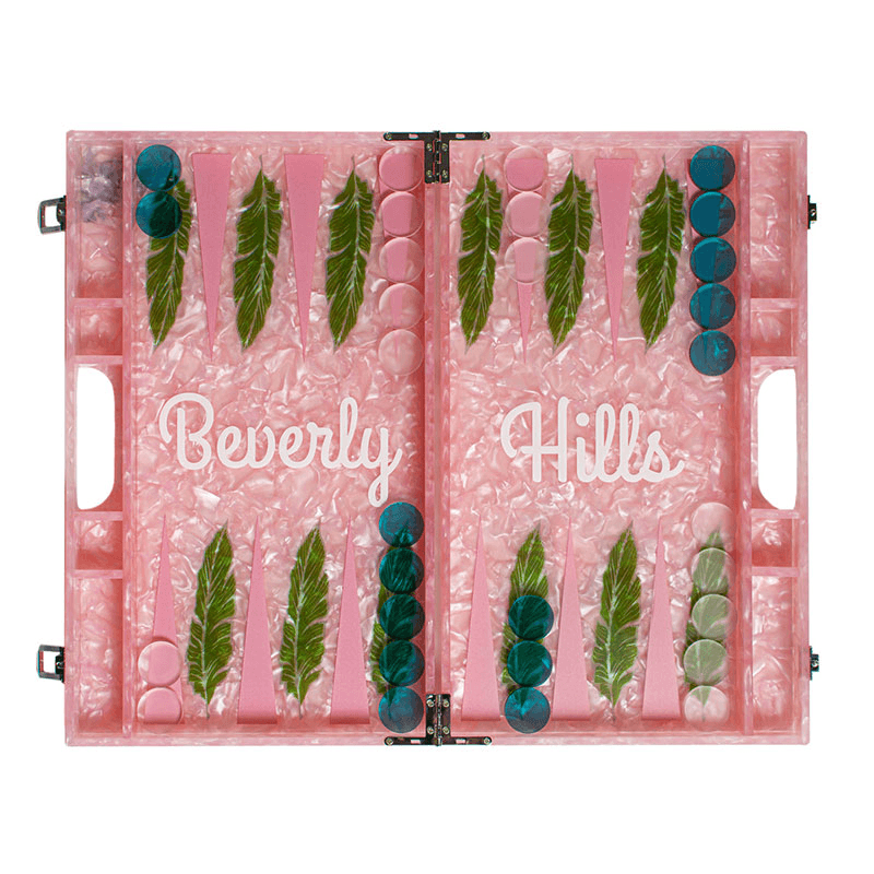Beverly Hills Backgammon Board, Pink