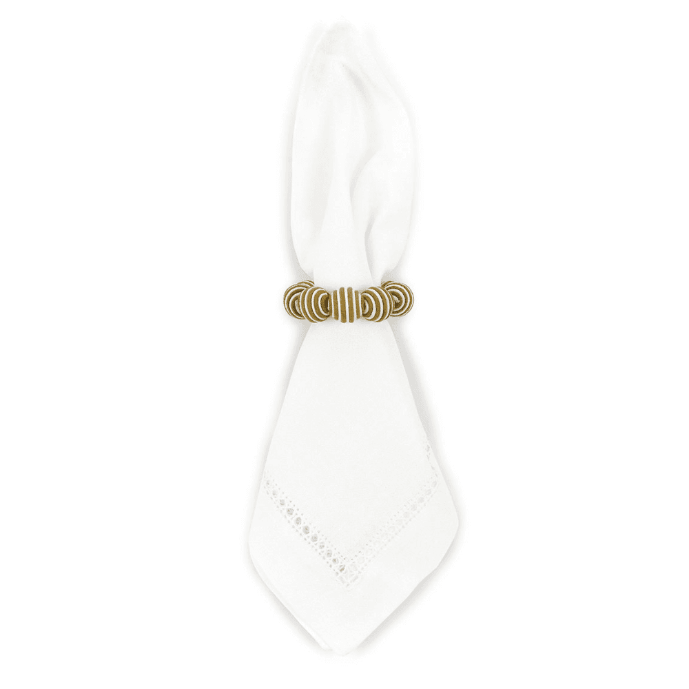 Striped Set of 4 Napkin Rings