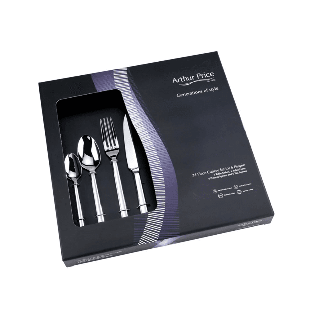 Horizon 24 Piece 6 Person Boxed Cutlery Set, Stainless Steel