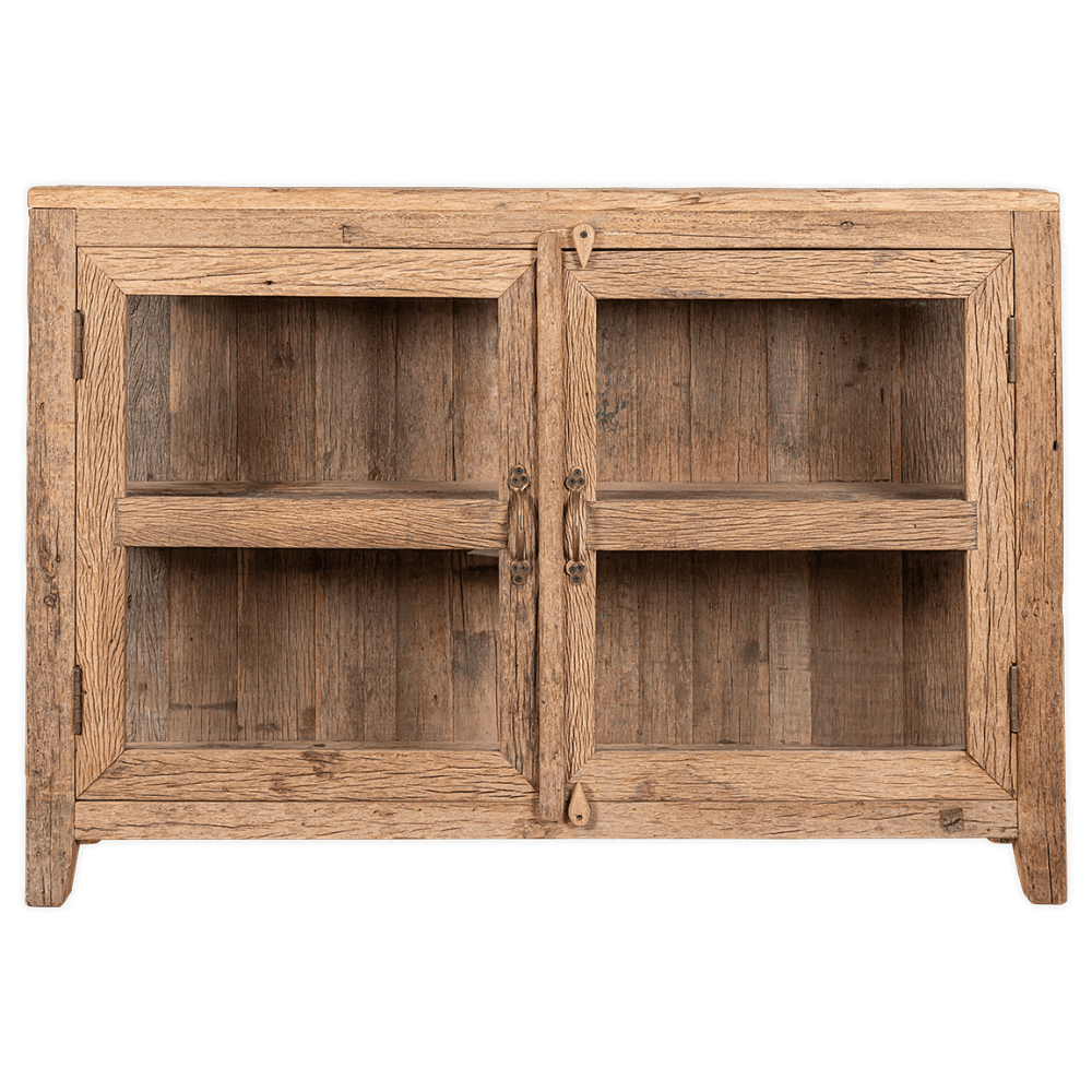 Ibo Reclaimed Wood & Glass Sideboard, Natural