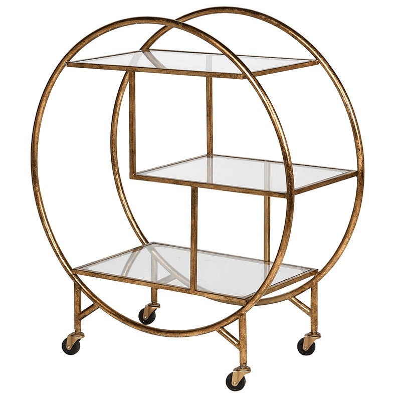 Deco Glass Bar Trolley, Clear