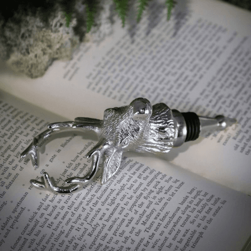 Image showing the Stag Bottle Stopper, H18.5 x W6cm, Nickel product.