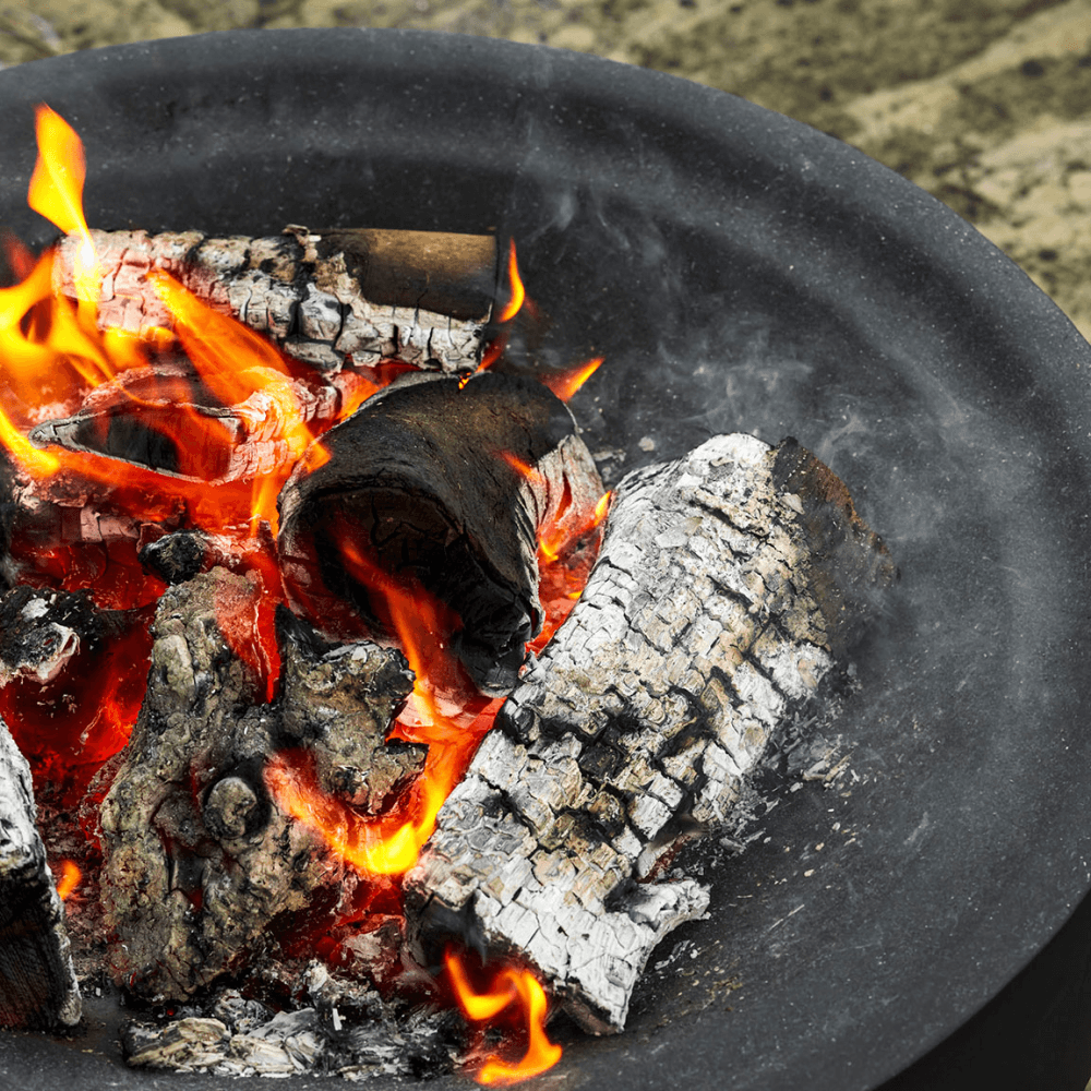 Sarsden Round Fire Pit & Log Store, Steel