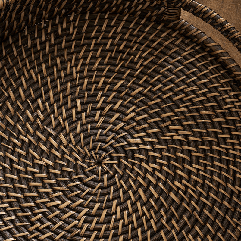 Wittering Rattan Round Tray, Antique Brown