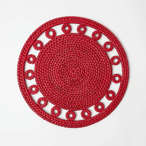 Image showing the Columbus Set of 4 Placemats, Red product.