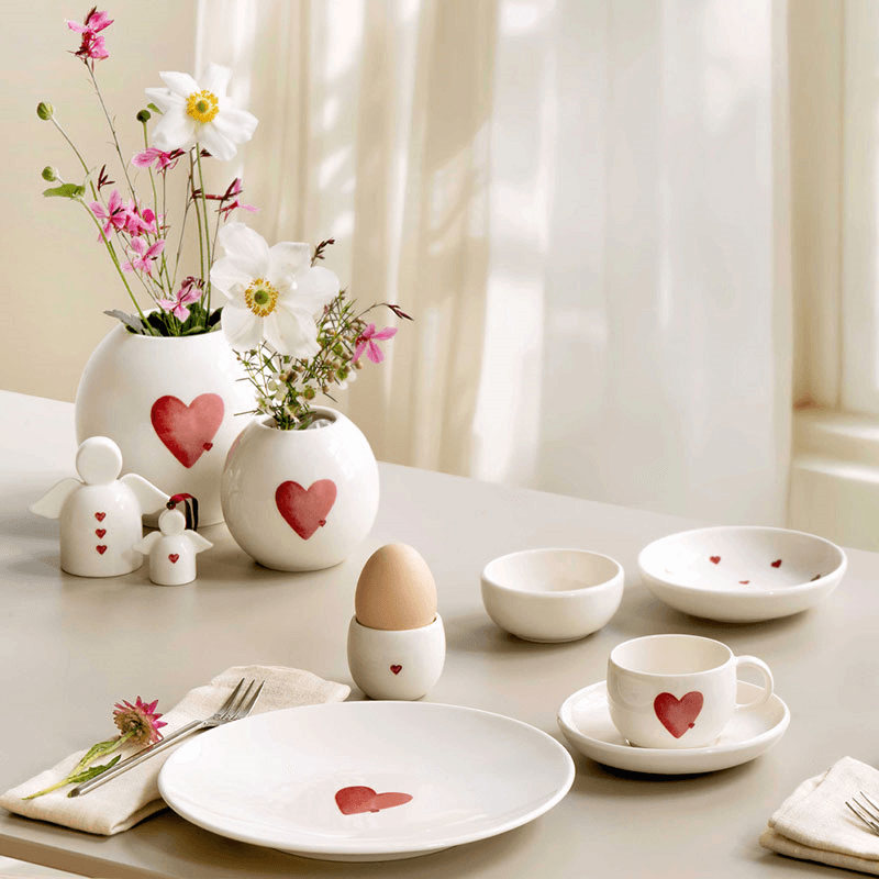 With Love Espresso Cup Saucer, White & Rose