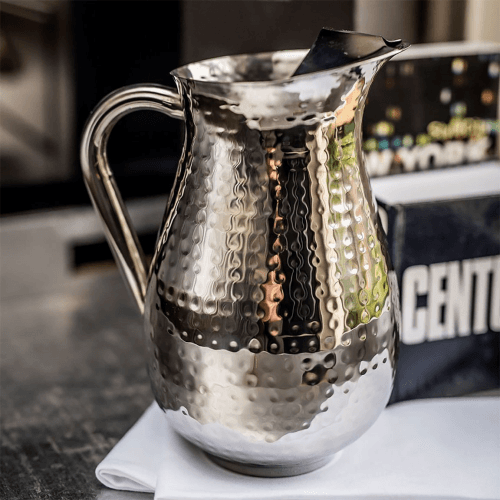 Image showing the Champagne Hammered Tall pitcher, Stainless Steel product.