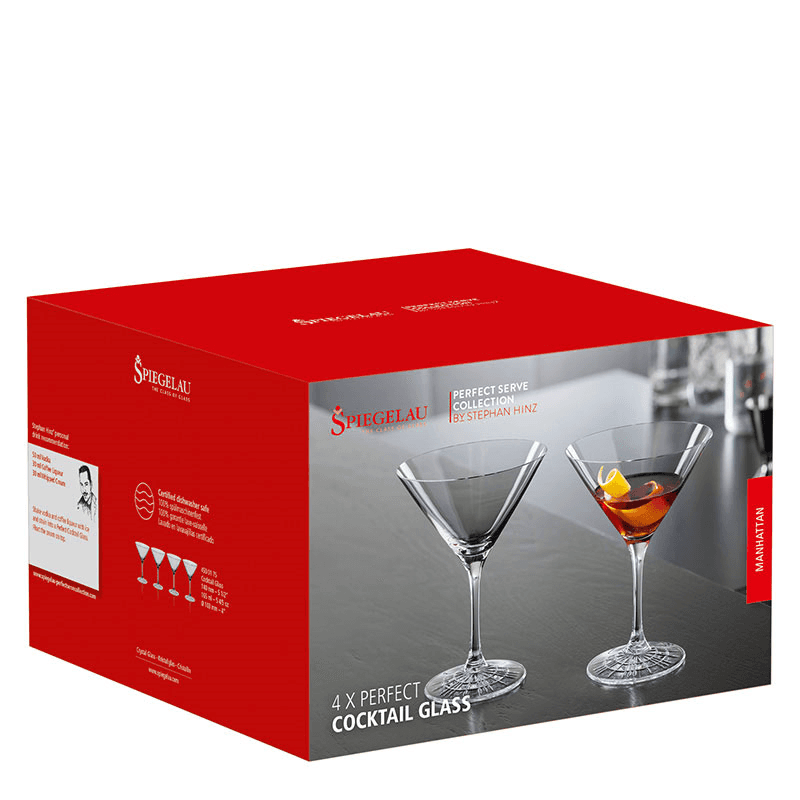 Perfect Serve Set of 4 Cocktail Glasses, Clear