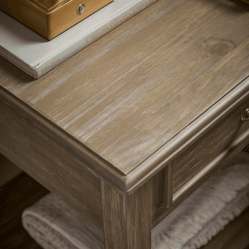 Image showing the Camille Bedside Table, Limewashed product.