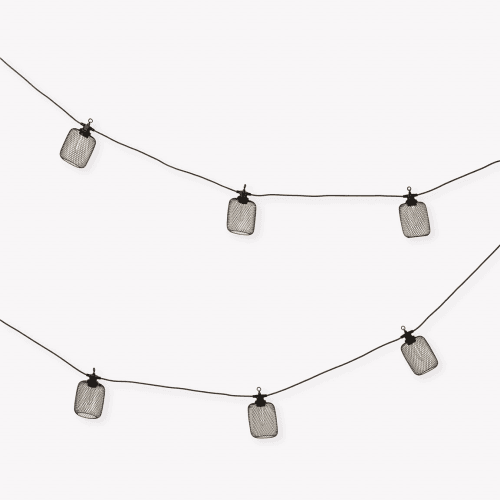 Image showing the Festoon Cylinder Lights Solar 10 Bulbs, Black product.