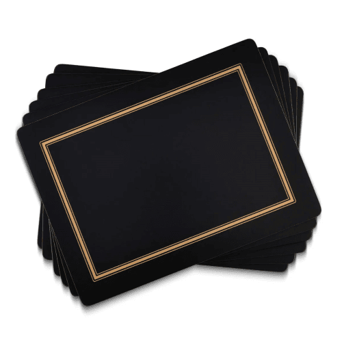 Image showing the Classic Set of 6 Placemats, Black product.