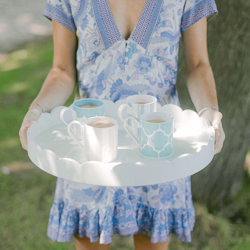 Lacquered Round Scallop Tray