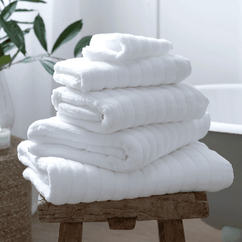 Image showing the Rib Hydrocotton Bath Towel, White product.