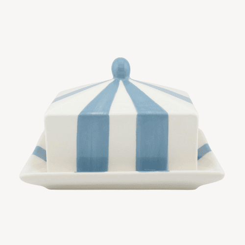 Image showing the Circus Striped Butter Dish, Blue product.