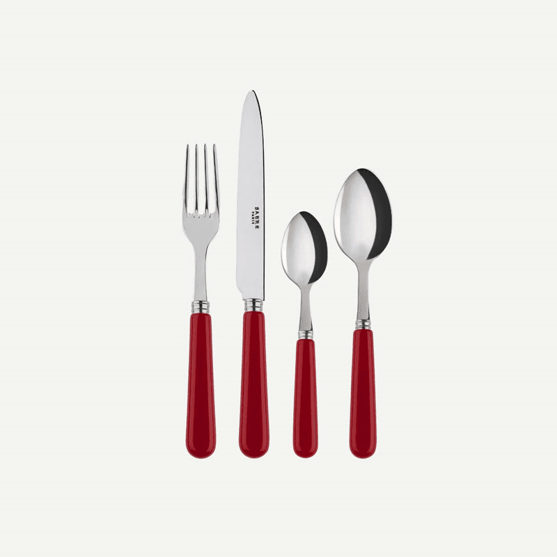 Pop Unis 4 Piece Cutlery Set, Burgundy