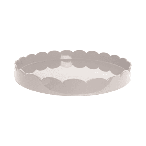 Image showing the Lacquered Round Scallop Tray, D50cm, Cappuccino product.