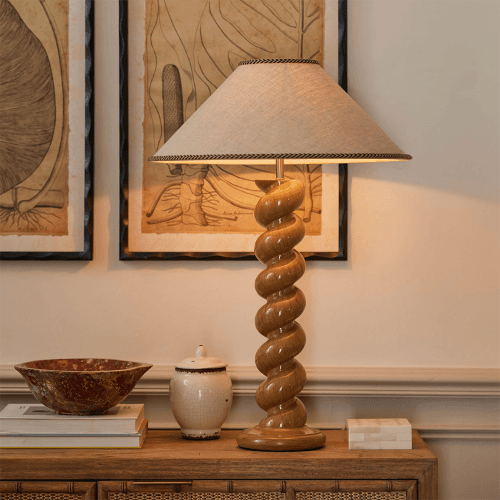 Image showing the Henshall Table Lamp Base, 62cm, Washed Orange product.