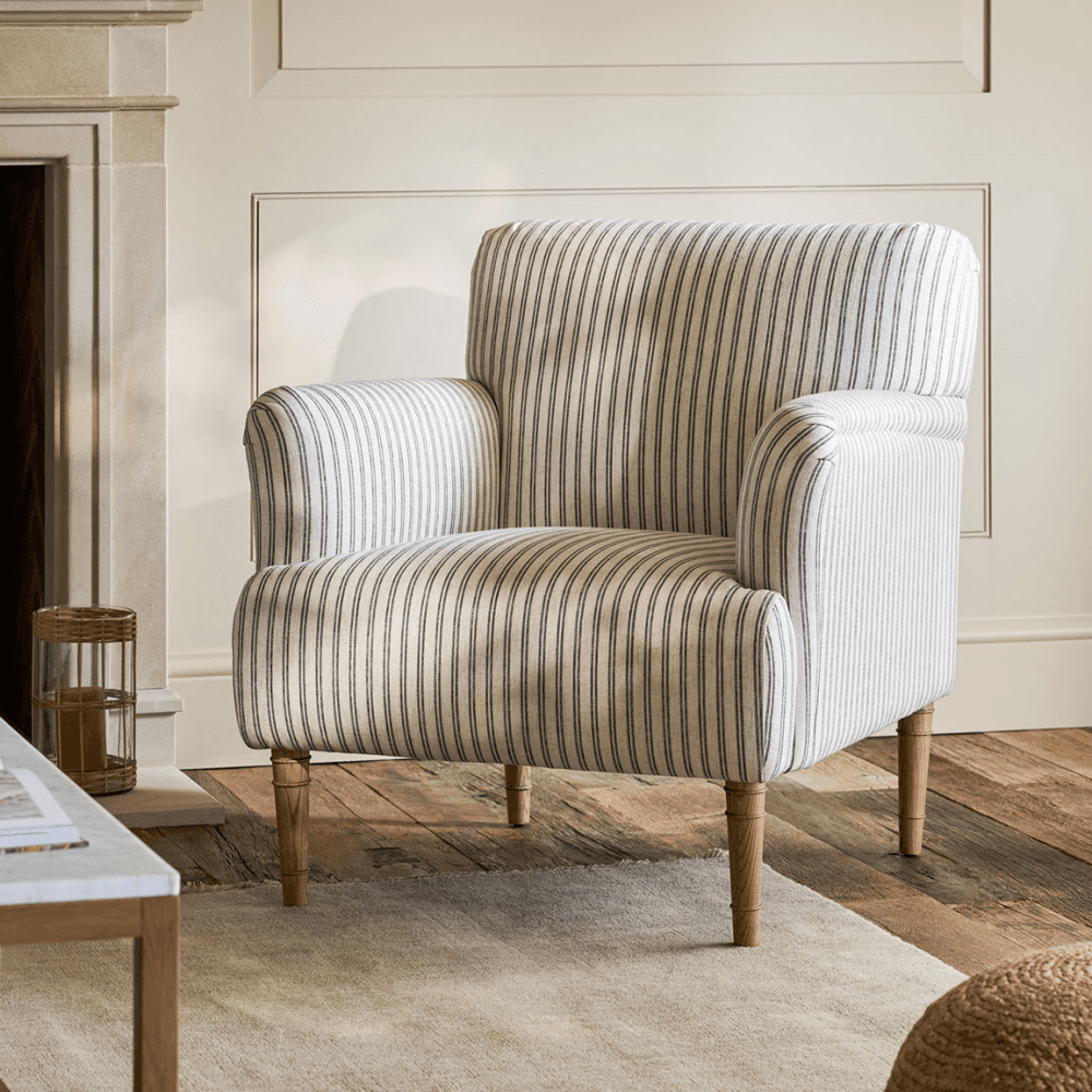 Aldwyn Armchair , Carbon Stripe