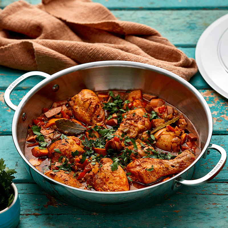 Signature Uncoated Shallow casserole with lid, Stainless Steel