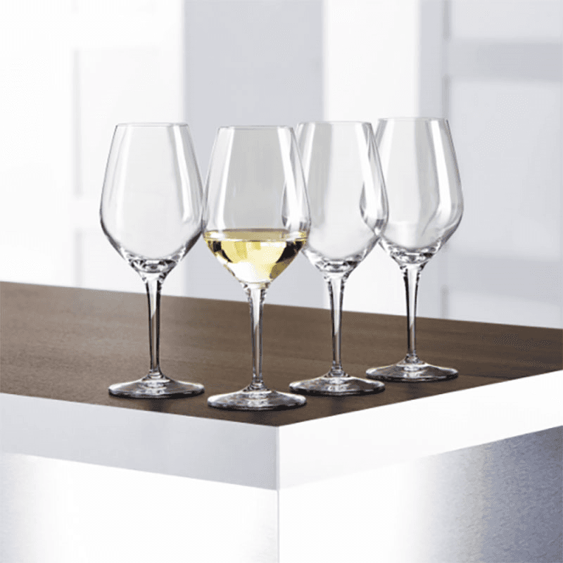 Authentis Set of 4 White Wine Glasses, Clear