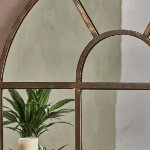 Image showing the Imoma Overmantle Arch Mirror, Brass product.