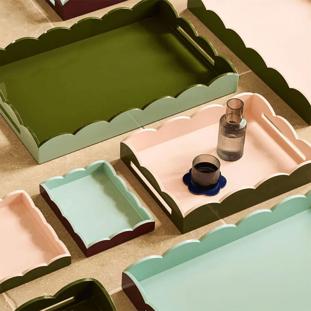 Lacquered Scallop Two Tone Tray