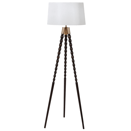 Image showing the Wooden Spindle Floor Lamp, Black product.