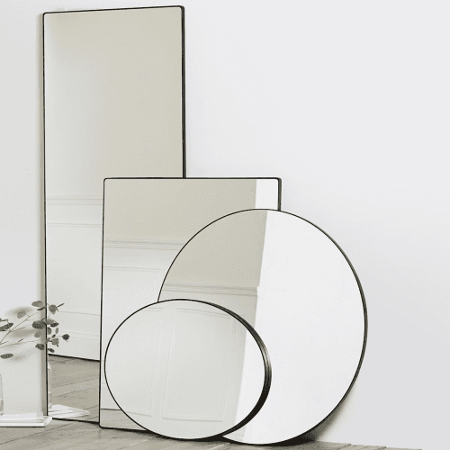 Image showing the Chiltern Round Mirror, Black product.