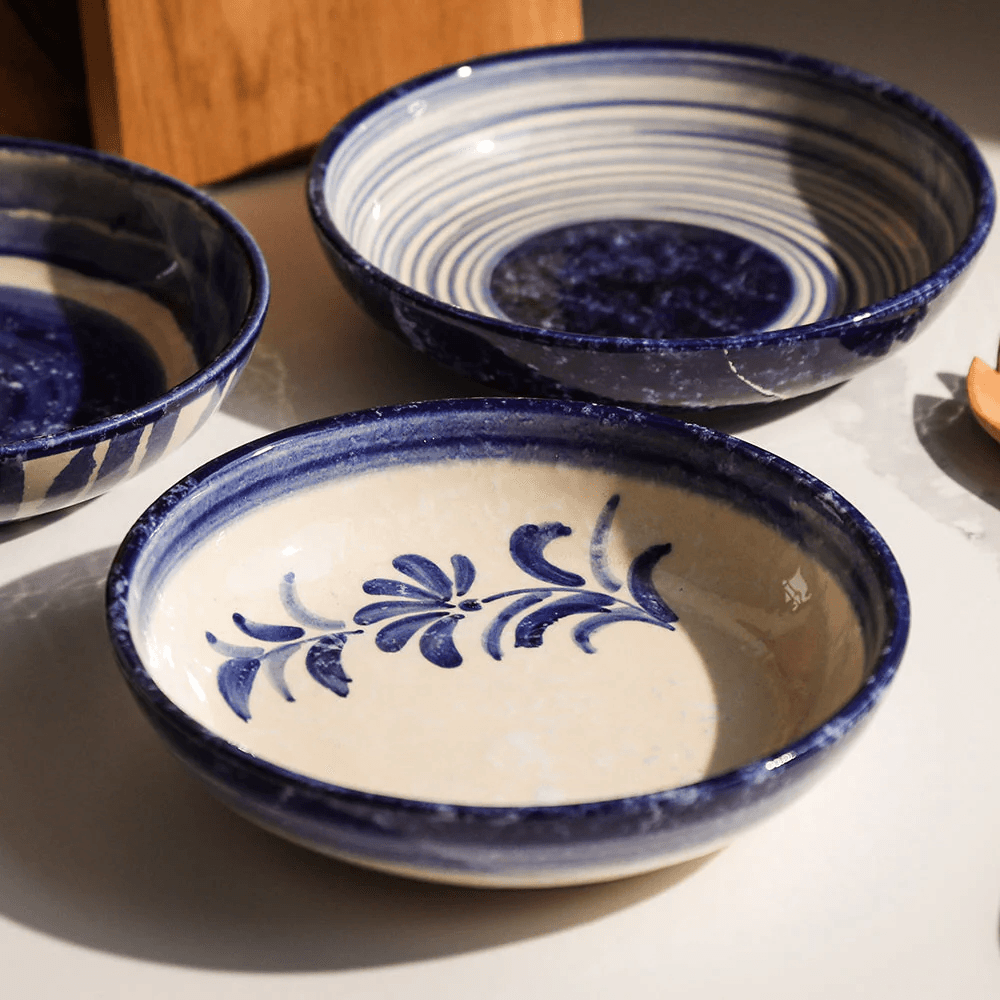 Olive Serving Bowl, Blue