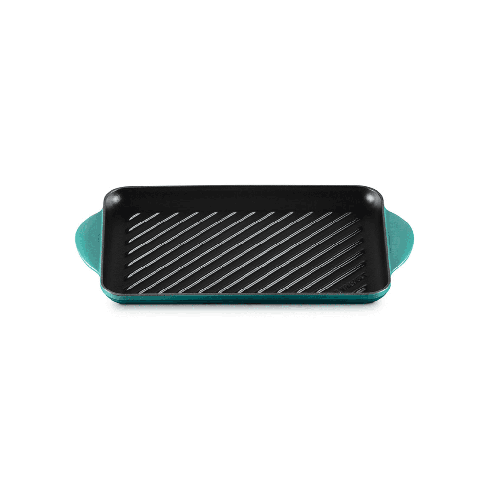 Cast Iron Rectangular Grill, Bleu Riviera