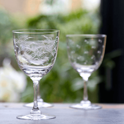Image showing the Fern Set of 6 wine glasses, crystal product.