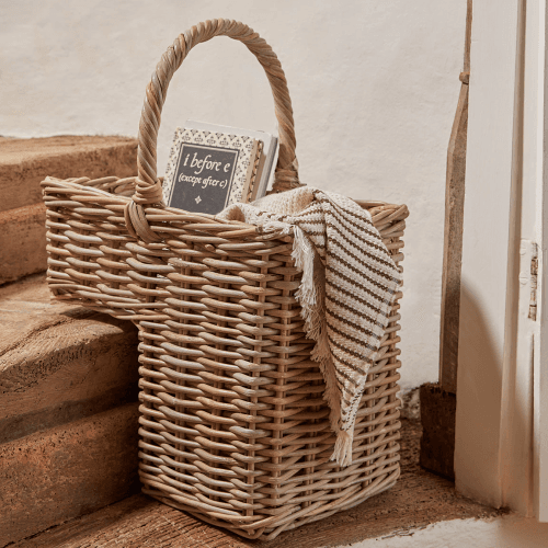 Image showing the Rattan Rattan Stepped Basket, Natural product.