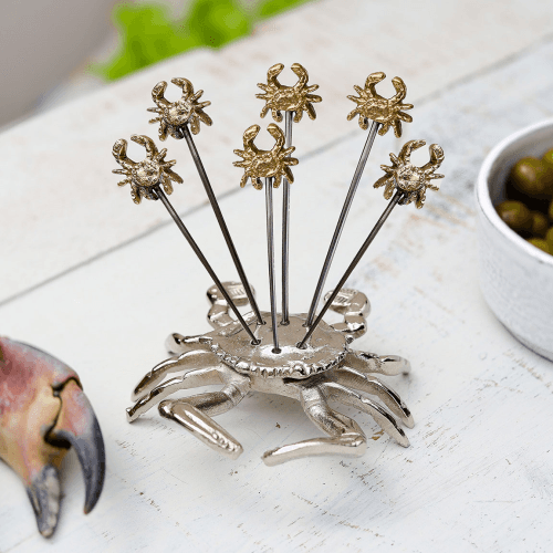 Image showing the Crab Set of 6 Olive Picks product.