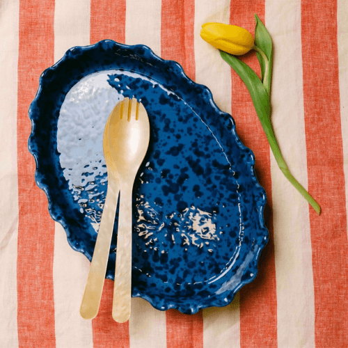 Image showing the Italian Splatterware Frill Edge Dish product.