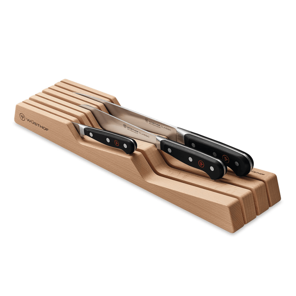 Hornbeam 7-slot In-Drawer Knife Organiser, Beech