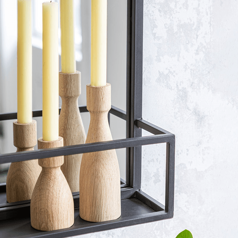 Sapperton Mirror with Shelf, Black