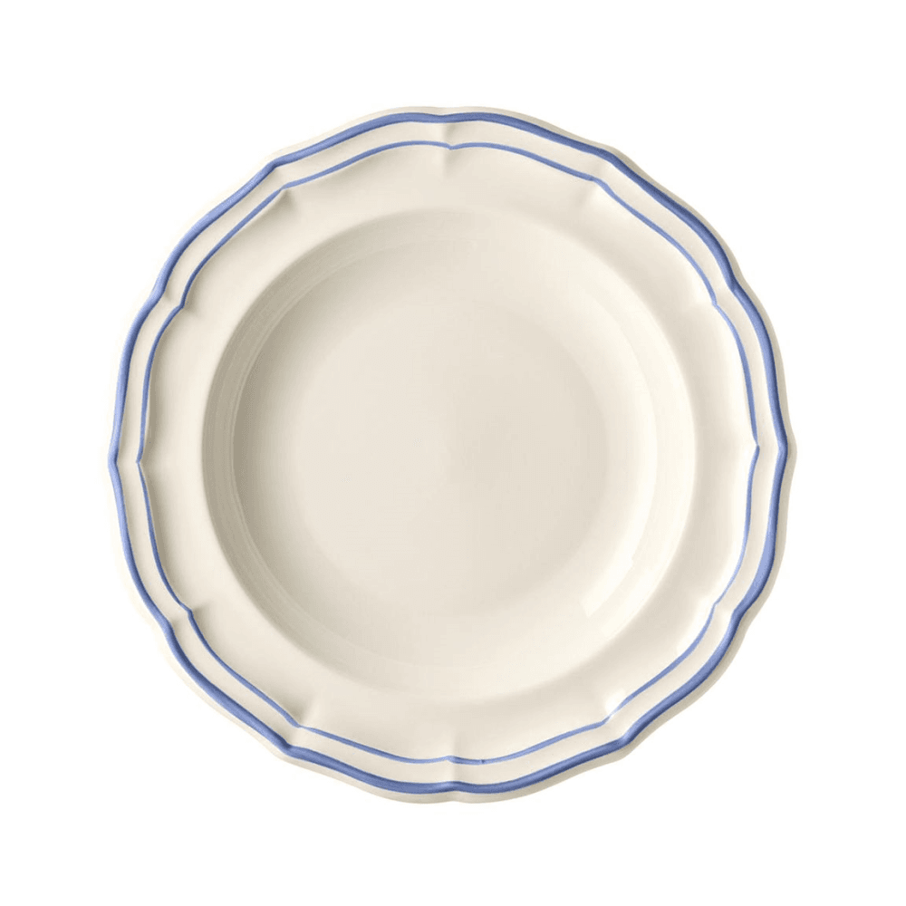 Filet Set of 4 Rimmed Soup Plates, Bleu