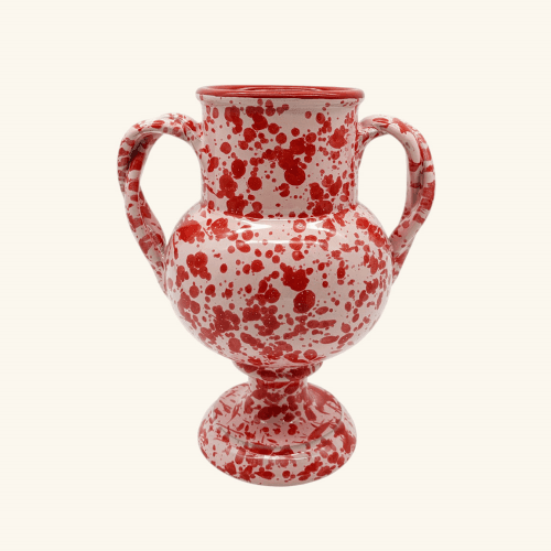 Image showing the Italian Splatterware Two Handle Vase product.