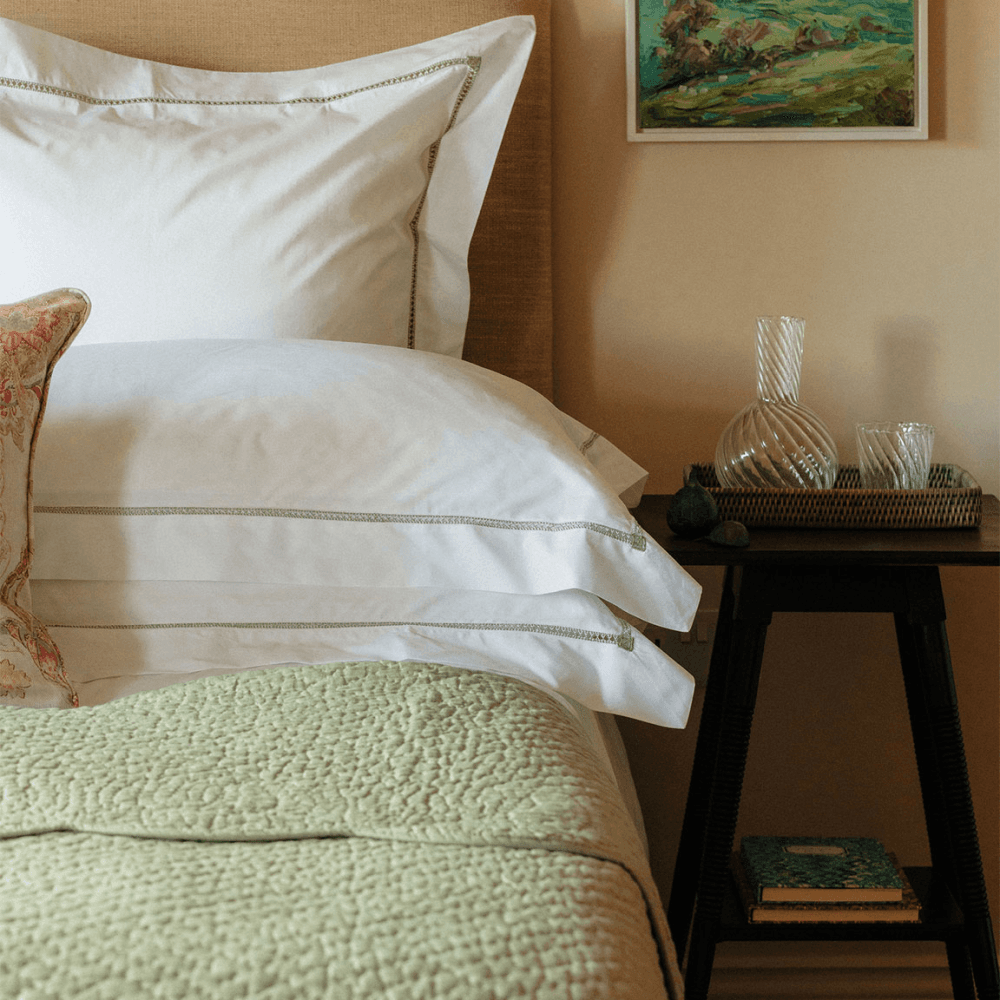 Nina Scalloped Bedspread, Sage