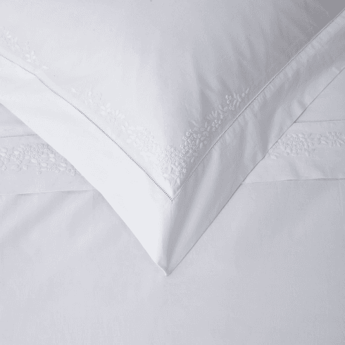 Image showing the Adeline Super king size duvet cover, White product.