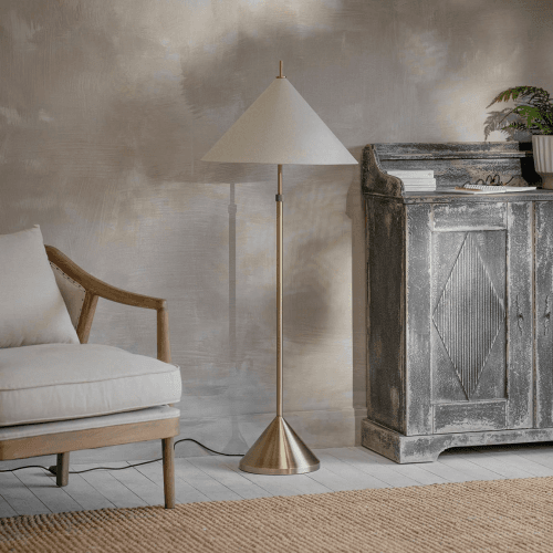 Image showing the Highfield Spire Floor Lamp, Gold product.