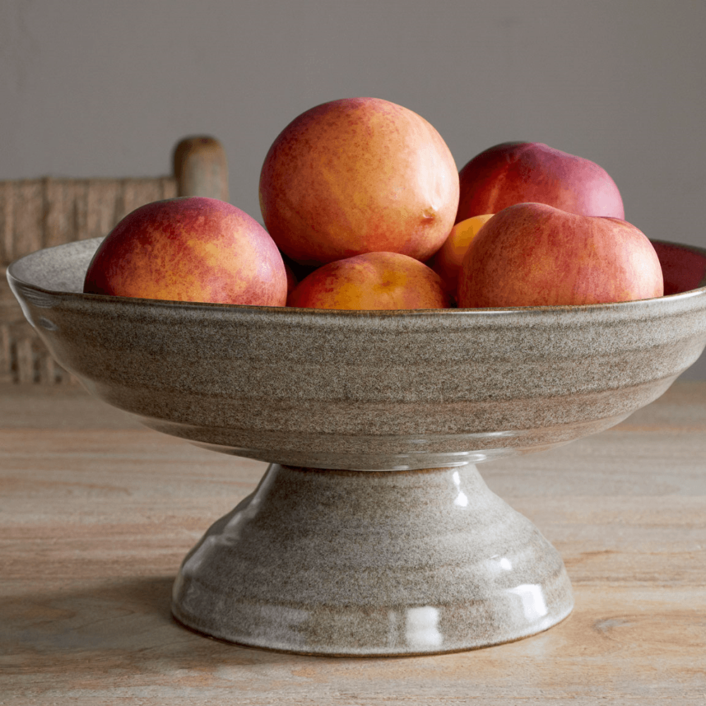 Valinha Footed Bowl, Grey