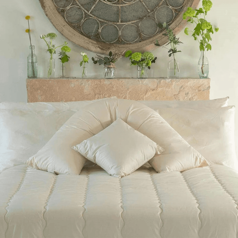 Scottish Wool Medium V Shaped Pillow, Natural