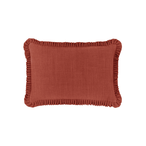Image showing the Estelle Pleated Linen Cushion, 60 x 40cm, Saffron product.