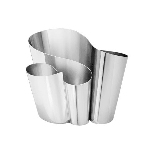 Image showing the Fold Wide Mirror Vase, H19.7cm, Silver product.