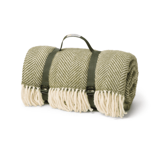 Image showing the Polo Picnic Rug, 145 x 183 cm, Fishbone Olive product.