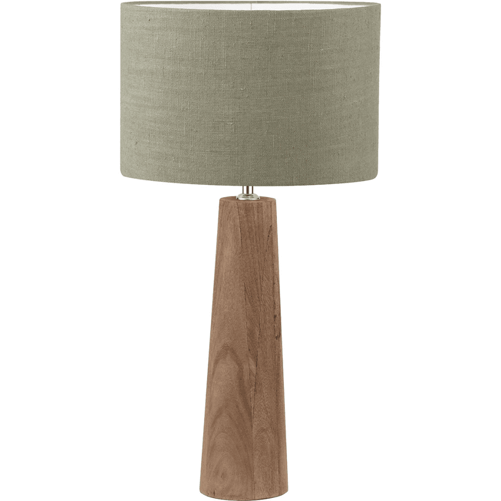Esha Conical Wood Table Lamp & Rouen Cylinder Lampshade