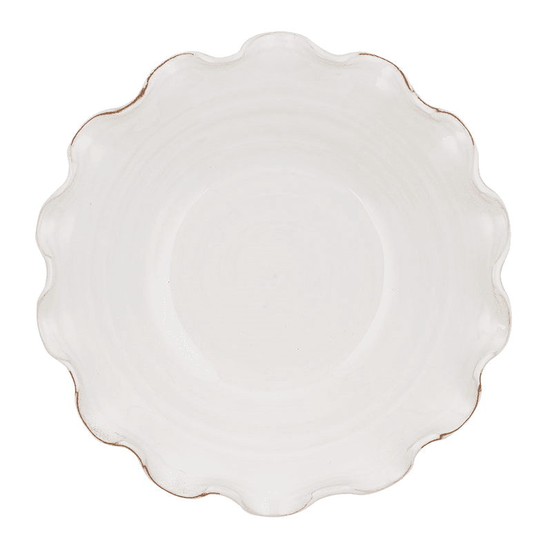Ruffle Ceramic Bowl, White