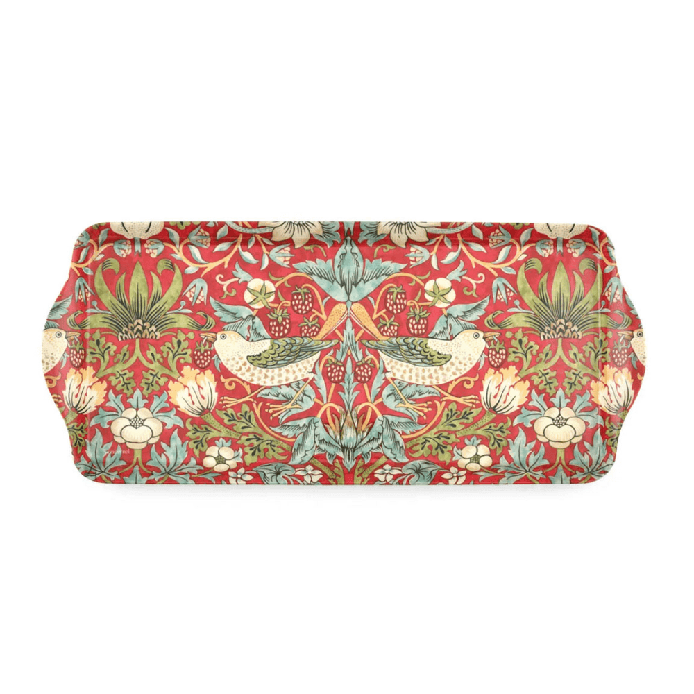 Strawberry Thief Sandwich Tray, Red