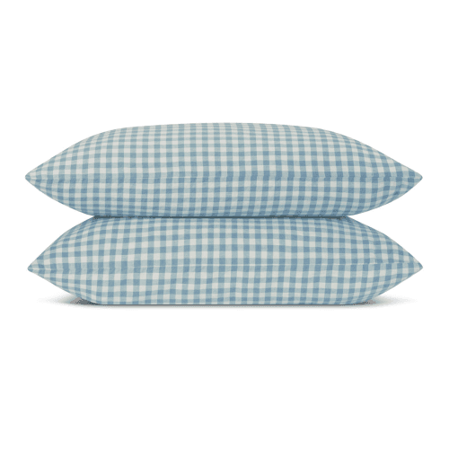 Image showing the Gingham Linen Blend Pair of Pillowcases product.